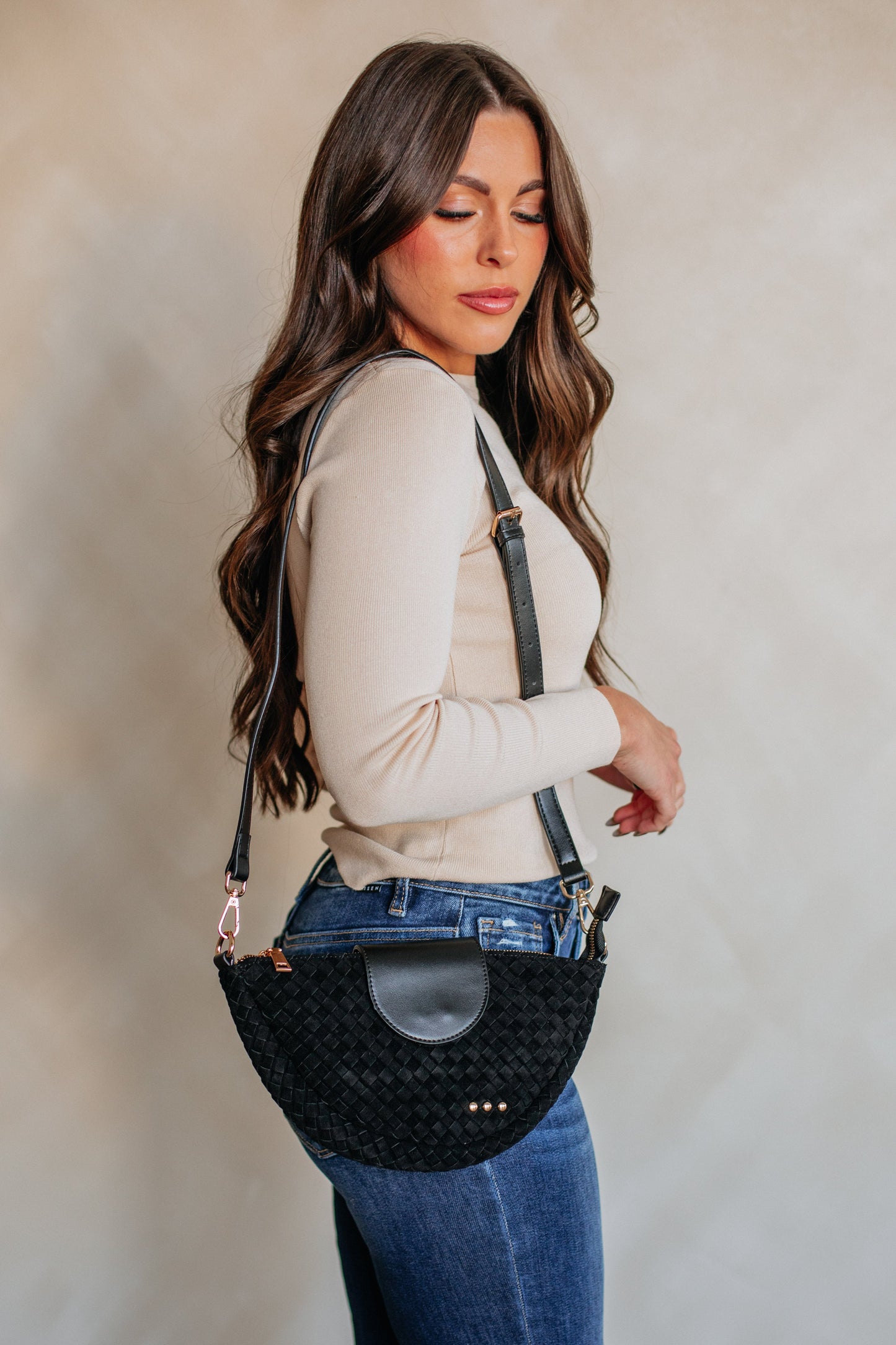 Janel Woven Crossbody Bag
