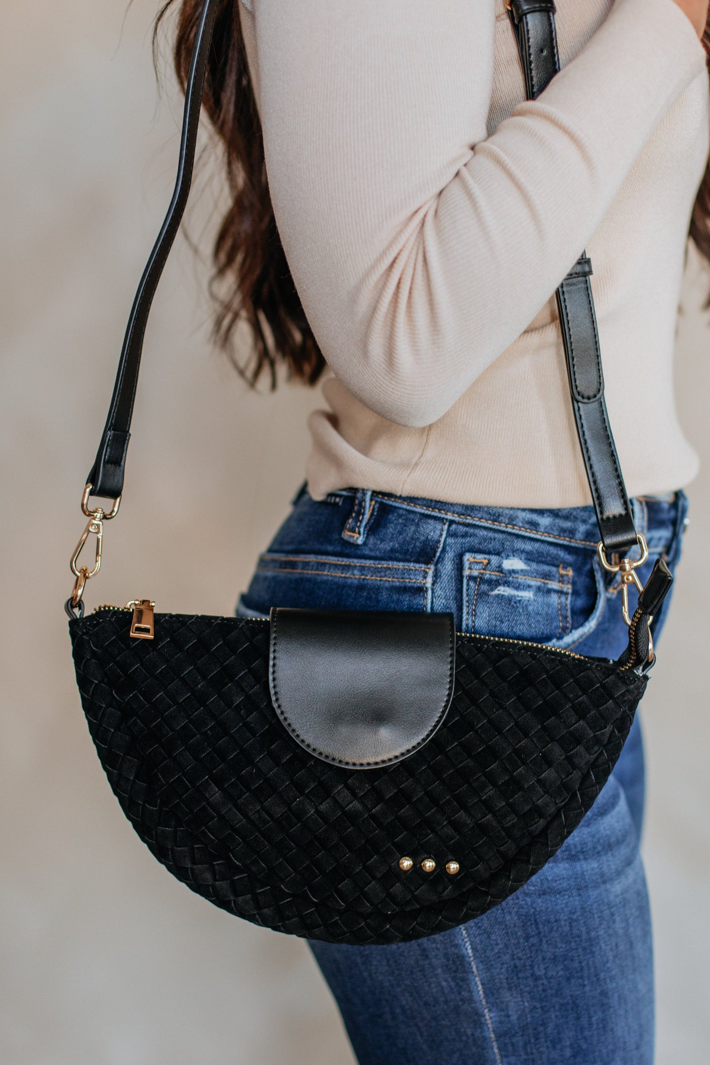 Janel Woven Crossbody Bag